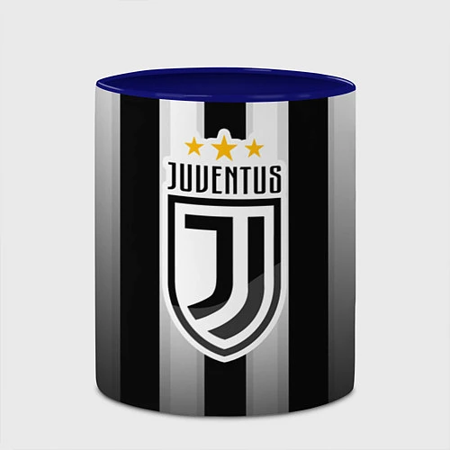 Кружка цветная Juventus FC: New logo / 3D-Белый + синий – фото 2