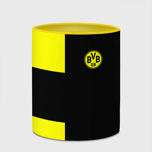 Кружка цветная BVB FC: Black style / 3D-Белый + желтый – фото 2