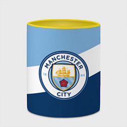 Кружка 3D FC Manchester City: Colors, цвет: 3D-белый + желтый — фото 2