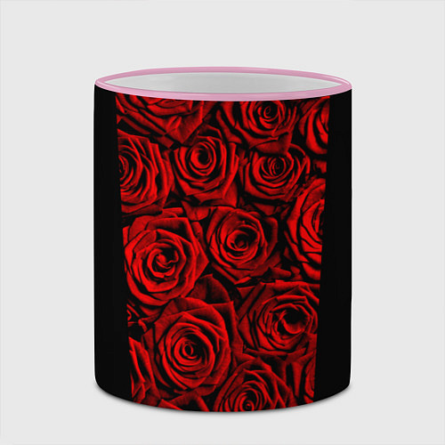 Кружка цветная Унисекс / Красные розы / 3D-Розовый кант – фото 2