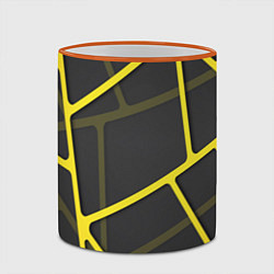 Кружка 3D Желтая сетка, цвет: 3D-оранжевый кант — фото 2