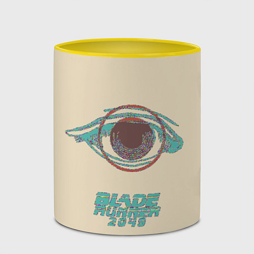 Кружка цветная Blade Runner 2049: Eyes / 3D-Белый + желтый – фото 2