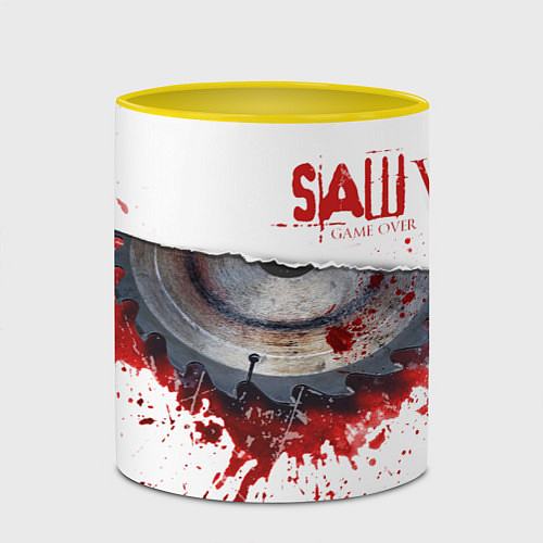 Кружка цветная The SAW VIII / 3D-Белый + желтый – фото 2