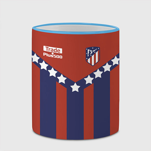 Кружка цветная Atletico Madrid: Blue lines / 3D-Небесно-голубой кант – фото 2