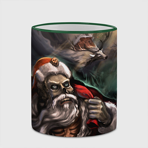 Кружка цветная Bad Santa Claus / 3D-Зеленый кант – фото 2