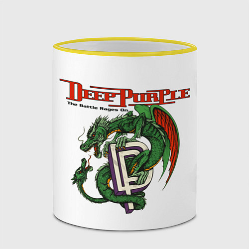 Кружка цветная Deep Purple: Green Gragon / 3D-Желтый кант – фото 2