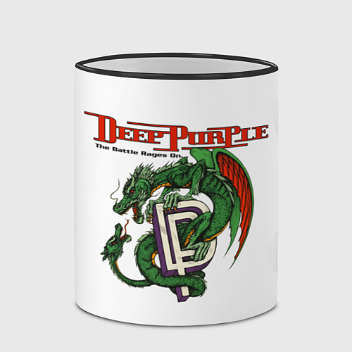 Кружка цветная Deep Purple: Green Gragon / 3D-Черный кант – фото 2