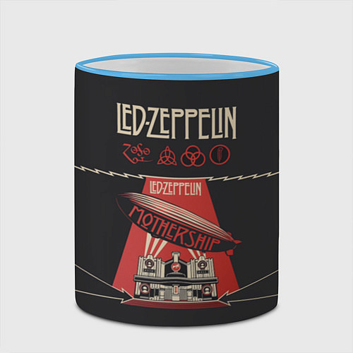 Кружка цветная Led Zeppelin: Mothership / 3D-Небесно-голубой кант – фото 2