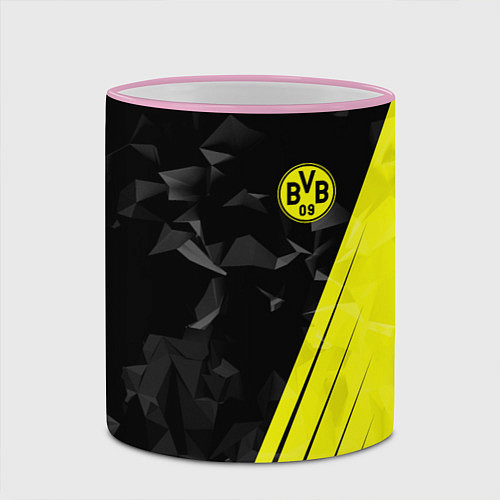 Кружка цветная FC Borussia Dortmund: Abstract / 3D-Розовый кант – фото 2