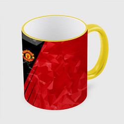 Кружка 3D FC Manchester United: Abstract, цвет: 3D-желтый кант