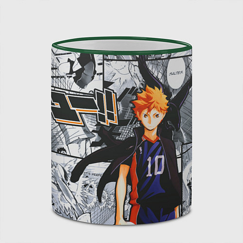 Кружка цветная Shouyou Hinata / 3D-Зеленый кант – фото 2