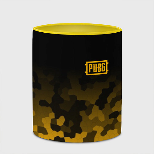 Кружка цветная PUBG: Military Honeycomb / 3D-Белый + желтый – фото 2