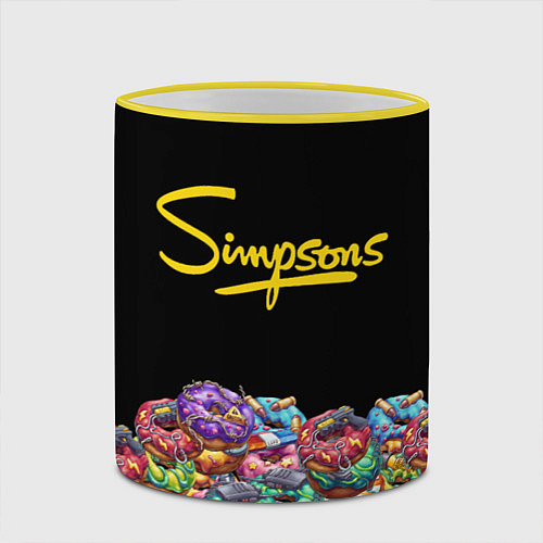 Кружка цветная Simpsons Donuts / 3D-Желтый кант – фото 2