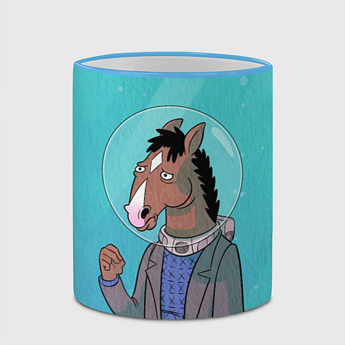 Кружка цветная BoJack / 3D-Небесно-голубой кант – фото 2