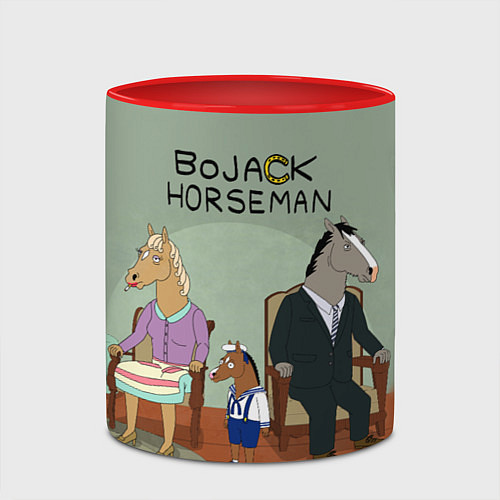 Кружка цветная BoJack Horseman / 3D-Белый + красный – фото 2