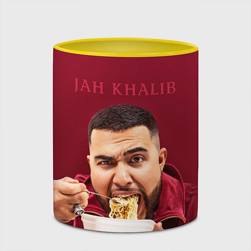 Кружка цветная Jah Khalib: Eat Wok / 3D-Белый + желтый – фото 2