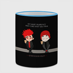 Кружка 3D 21 Pilots: Stressed Out, цвет: 3D-небесно-голубой кант — фото 2