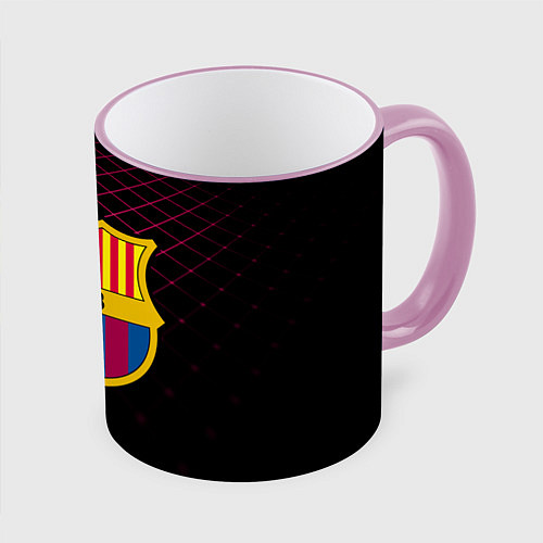 Кружка цветная FC Barcelona Lines / 3D-Розовый кант – фото 1