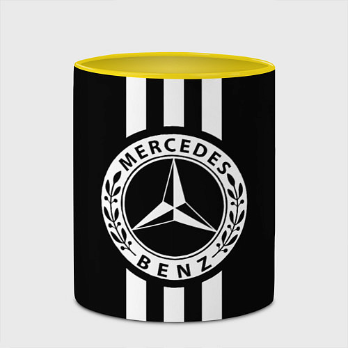 Кружка цветная Mercedes-Benz Black / 3D-Белый + желтый – фото 2