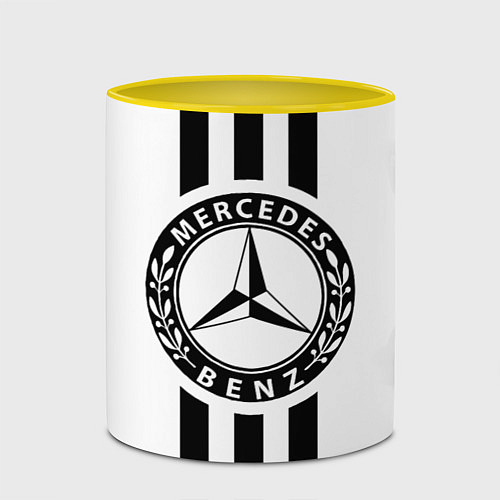 Кружка цветная Mercedes-Benz White / 3D-Белый + желтый – фото 2