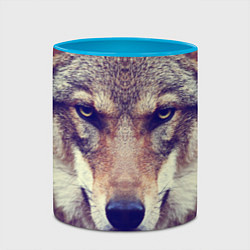 Кружка 3D Angry Wolf, цвет: 3D-белый + небесно-голубой — фото 2