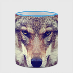 Кружка 3D Angry Wolf, цвет: 3D-небесно-голубой кант — фото 2