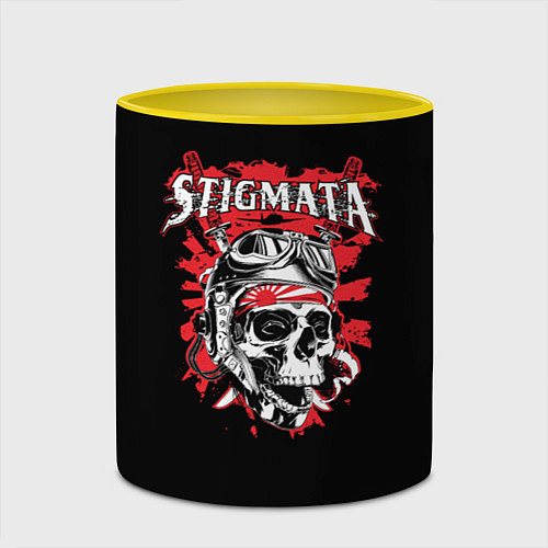 Кружка цветная Stigmata Skull / 3D-Белый + желтый – фото 2