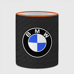 Кружка 3D BMW CARBON БМВ КАРБОН, цвет: 3D-оранжевый кант — фото 2