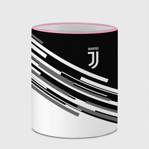 Кружка цветная FC Juventus: B&W Line / 3D-Розовый кант – фото 2