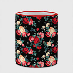 Кружка 3D Кустовые розы, цвет: 3D-красный кант — фото 2