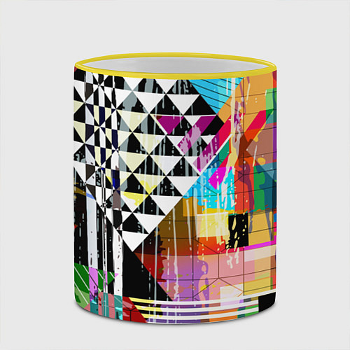 Кружка цветная RGB Geometry / 3D-Желтый кант – фото 2