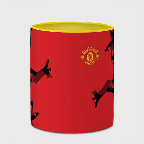 Кружка цветная FC Manchester United: Red Original / 3D-Белый + желтый – фото 2
