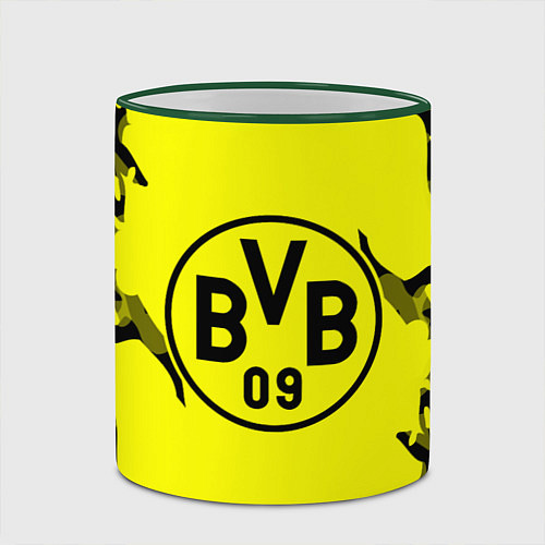 Кружка цветная FC Borussia Dortmund: Yellow & Black / 3D-Зеленый кант – фото 2