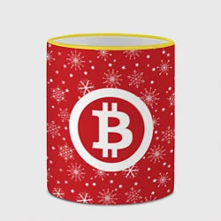 Кружка 3D Bitcoin: New Year, цвет: 3D-желтый кант — фото 2