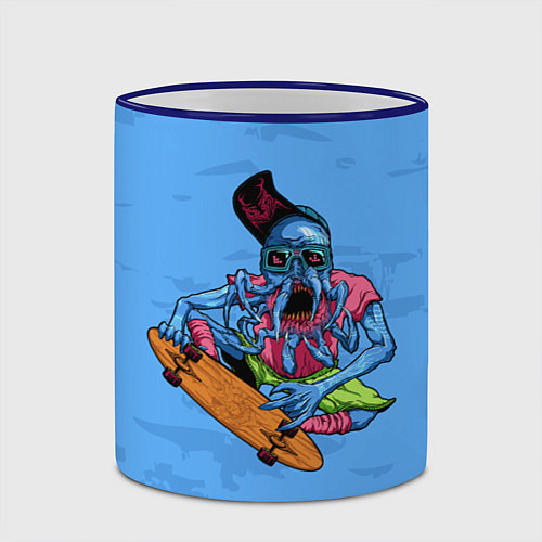Кружка цветная Skull Skate / 3D-Синий кант – фото 2