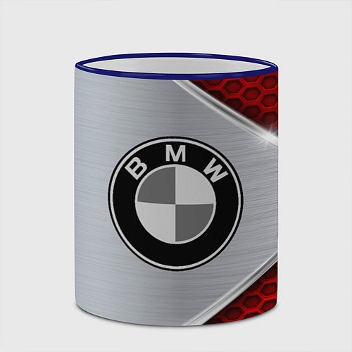 Кружка цветная BMW: Red Metallic / 3D-Синий кант – фото 2