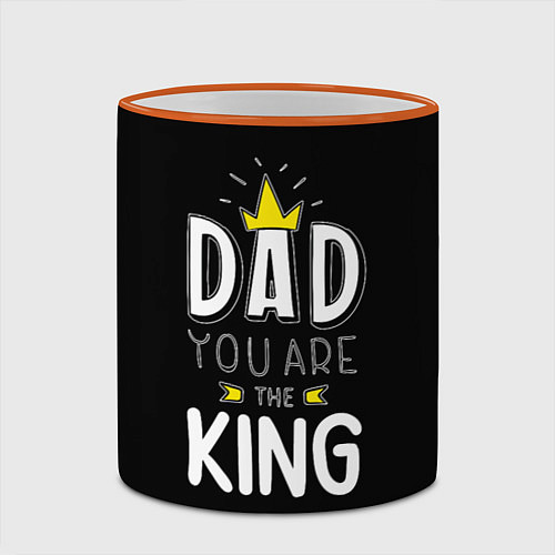 Кружка цветная Dad you are the King / 3D-Оранжевый кант – фото 2