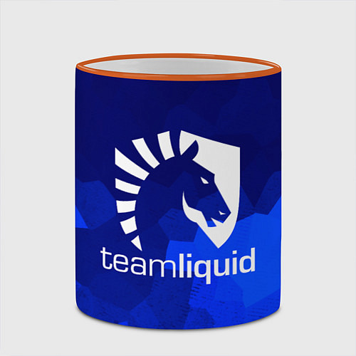 Кружка цветная Team Liquid: Polygons / 3D-Оранжевый кант – фото 2