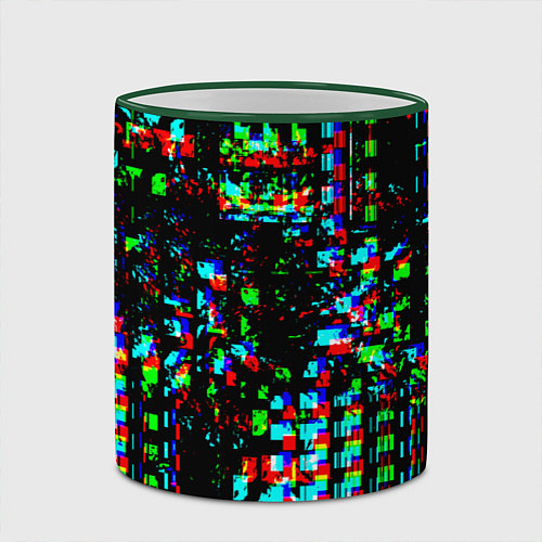 Кружка цветная Optical Glitch / 3D-Зеленый кант – фото 2