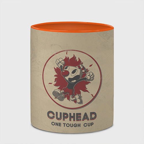 Кружка цветная Cuphead: One Touch Cup / 3D-Белый + оранжевый – фото 2