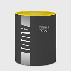 Кружка 3D Audi: Grey Sport, цвет: 3D-белый + желтый — фото 2