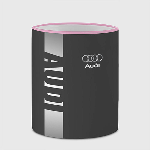 Кружка цветная Audi: Grey Sport / 3D-Розовый кант – фото 2