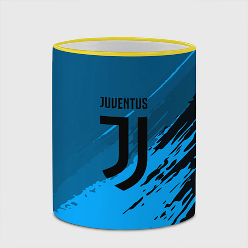 Кружка цветная FC Juventus: Abstract style / 3D-Желтый кант – фото 2