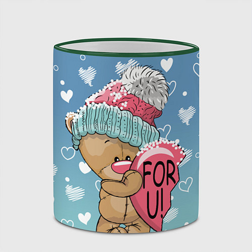 Кружка цветная Bear for U / 3D-Зеленый кант – фото 2