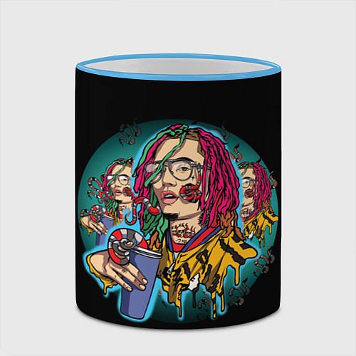 Кружка цветная Lil Pump: Street Art / 3D-Небесно-голубой кант – фото 2