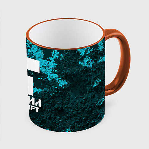 Кружка цветная Даниил в стиле Minecraft / 3D-Оранжевый кант – фото 1