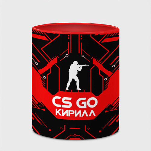 Кружка цветная CS:GO - Кирилл / 3D-Белый + красный – фото 2