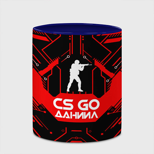 Кружка цветная CS:GO - Даниил / 3D-Белый + синий – фото 2