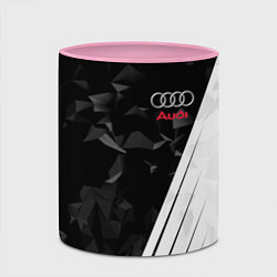 Кружка 3D Audi: Black Poly, цвет: 3D-белый + розовый — фото 2