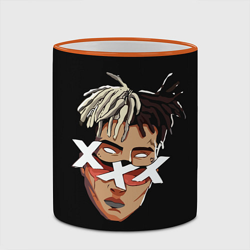 Кружка цветная XXXTentacion Head / 3D-Оранжевый кант – фото 2